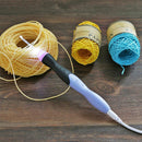 9 in 1 USB Light Up Crochet Hooks Knitting Needles LED Sewing Kit (Black) Newly