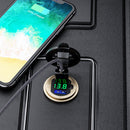 L4 Car Dual USB Charger QC3.0 USB Socket Power Outlet with Voltmeter + Switch