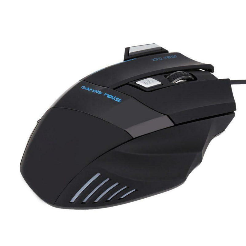 USB Wired Gaming Mouse 7 Buttons 5500DPI Adjustable LED Backlit for PC Laptop