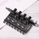 DC 12V Fan Hub Regulator 8 Way SATA/3Pin Speed Controller for PC Computer Case