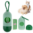 Pet Dog Garbage Clean up Bag Holder Dispenser + Poop Bags Set(Light Green) Newly