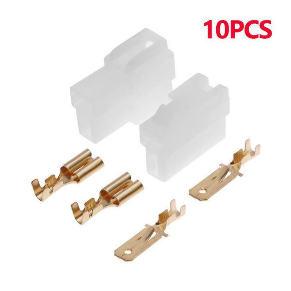 10 Sets Radio DC Power Connector Plug T-Type 2 Pin Male Female Wiring Adapter