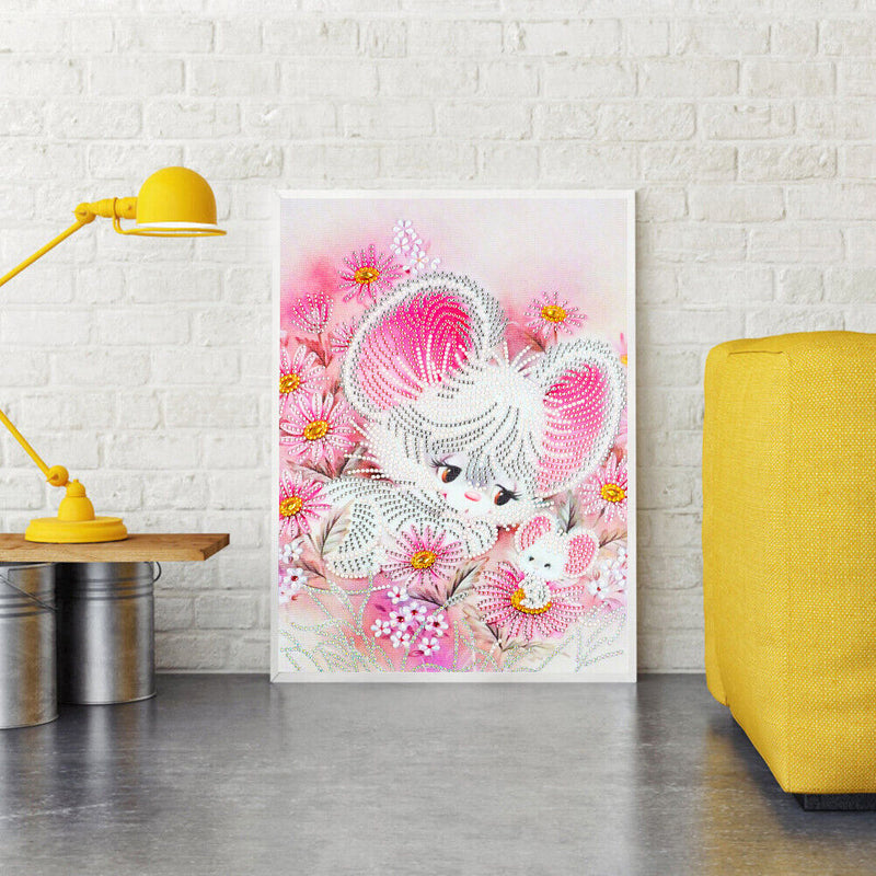 5D DIY Special Shaped Diamond Painting Kits Mouse Partial Drill Rhinestone