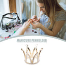 Rhinestones Crown Nail Art Brush Holder Manicure Painting Pens Rest Display