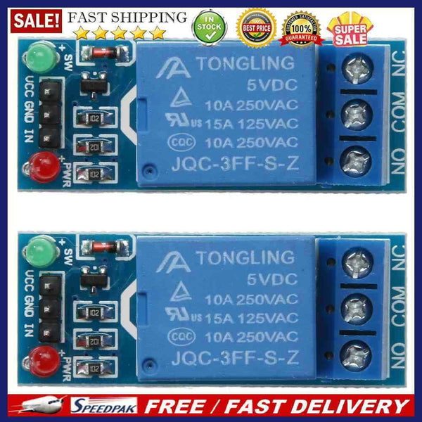 2pcs 1 Channel DC 5V Relay Switch Module for Arduino Raspberry Pi ARM AVR