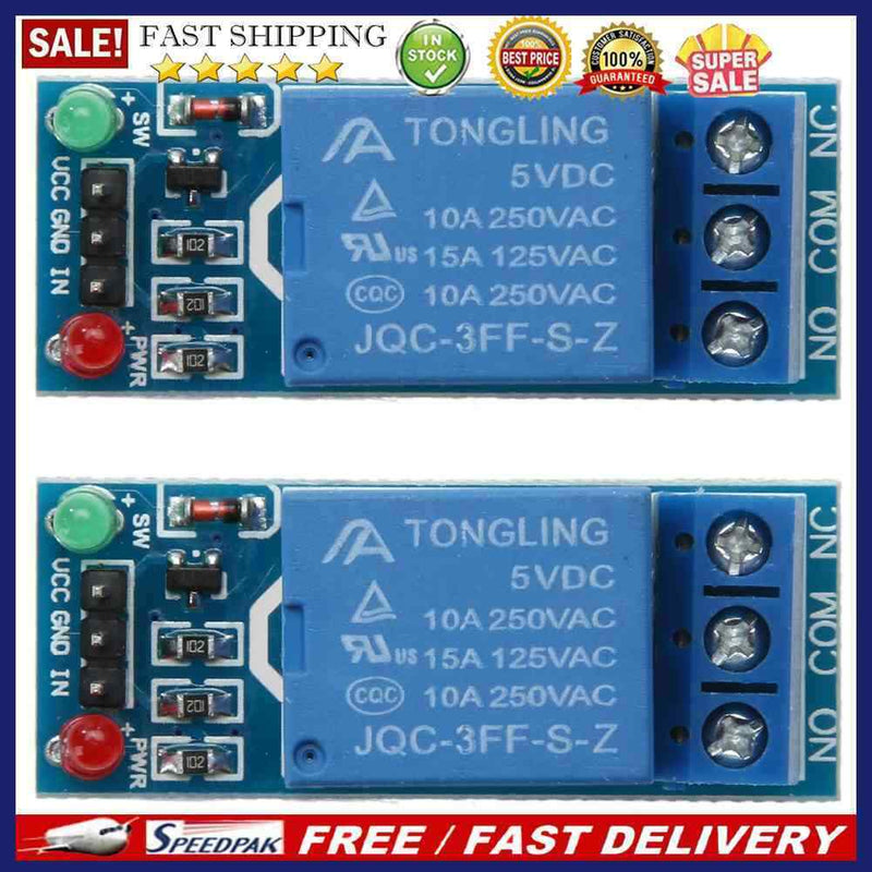 2pcs 1 Channel DC 5V Relay Switch Module for Arduino Raspberry Pi ARM AVR