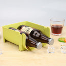 Beverage Drink Storage Rack Folding Space Saving Refrigerator Tray (Green)