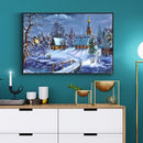 Snowy village 50x40cm Oil Paint By Numbers Picture DIY Painting HY2106002