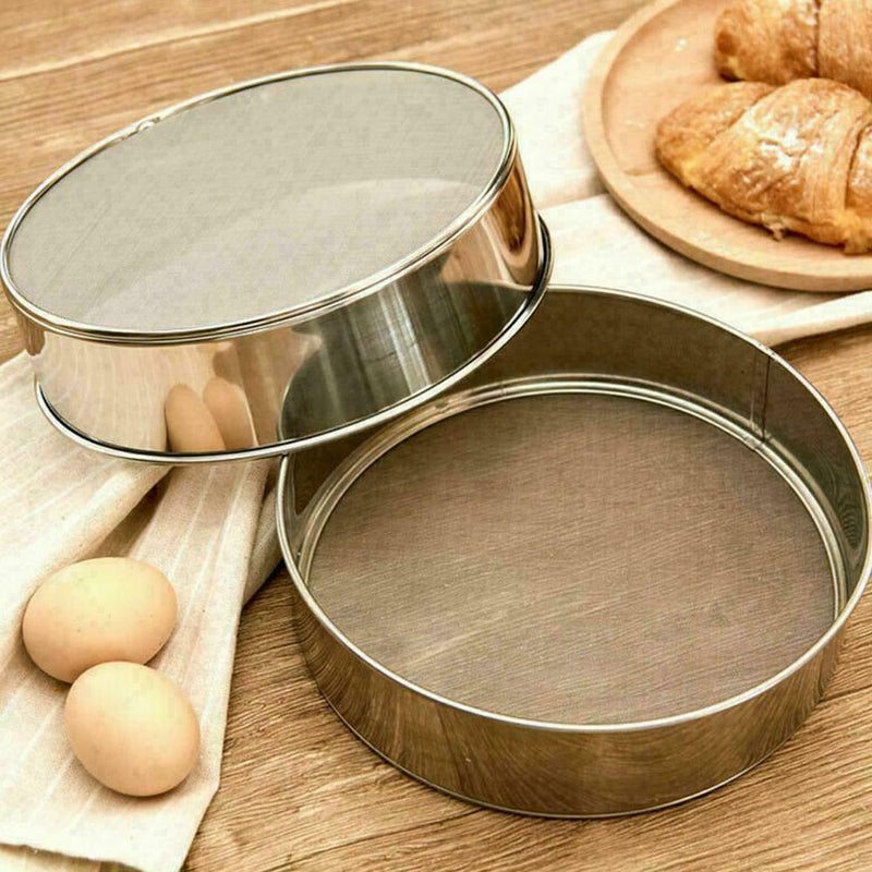 Steel Flour Sifting Sifter Sieve Strainer Making HOT Tools S3V7 Baking C0D2