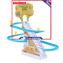 Roller Coaster Electric Duck Climbing Stairs & Slides Playsset Track Toys Set