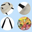 Jumper car shopping bag with colourful cat motif, shoulder bag