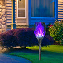 12 LED Flame Torch Light Solar Powered Garden Plug-In Decor Lamp (6pcs) Newly