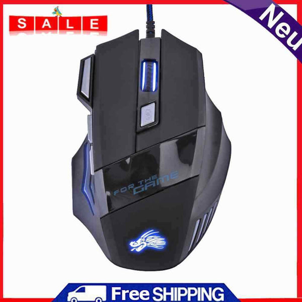 Professional 5500DPI Adjustable LED Optical USB 7 Button Wired, Gaming