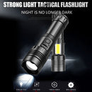 Hike LED Torch 18650 Battery USB Rechargeable COB Flashlight White Red Head