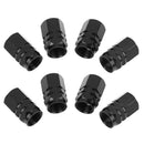 8pcs Aluminum Alloy Car Motorcycle Tire Valve Stem Caps Dust Covers (Black)