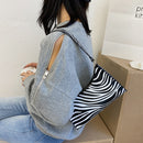Retro Animal Pattern Shoulder Bag Women Simple PU Leather Street Purse Handbag