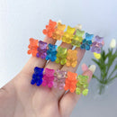 Headwear Girls Women Barrette Candy Color Jelly Bear Hairpin Colorful Hair Clip