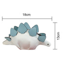 Women Cartoon Hit Color Dinosaur Shoulder Bag Leather Mini Purse (White)
