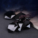 Jewelry Lucky Blessing Black Obsidian Pendant Necklace Hexagram Shape Amulet