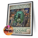 DIY Full Round Drill Diamond Painting cat Mosaic Rhinestone Art Craft