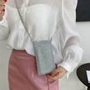 Fashion Women Rhinestone Solid Color Chain Glitter Mini Shoulder Messenger Bag