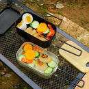 800ml Portable Japanese Aluminum Lunch Bento Box with Folding Handle (A) Newly