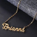 Unisex Customized Nameplate Chain Name Brianna Pendant Necklace Jewelry