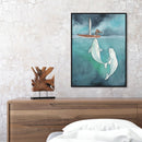 Frameless Oil Paint By Numbers DIY White Dolphin Girl Picture Craft Kit for Home