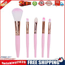 5pcs Eyes Makeup Brushes Set Portable Eyeshadow Eyebrows Beauty Pens (Pink)