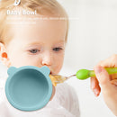 Kids Silicone Plate Baby Bowl with Suction Non-Slip BPA Free Dish (Green) Newly