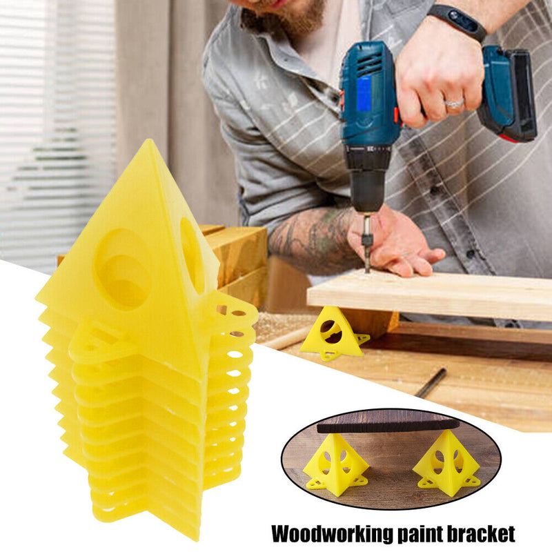 Woodworking Pyramid Stands Set Triangle Paint Pads Feet Yellow (10pcs)