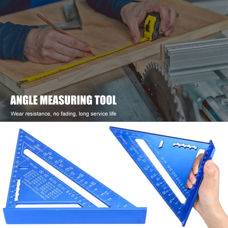 7 inch Angle Ruler Metric Measuring Ruler Woodworking Try Square (Blue) Newly