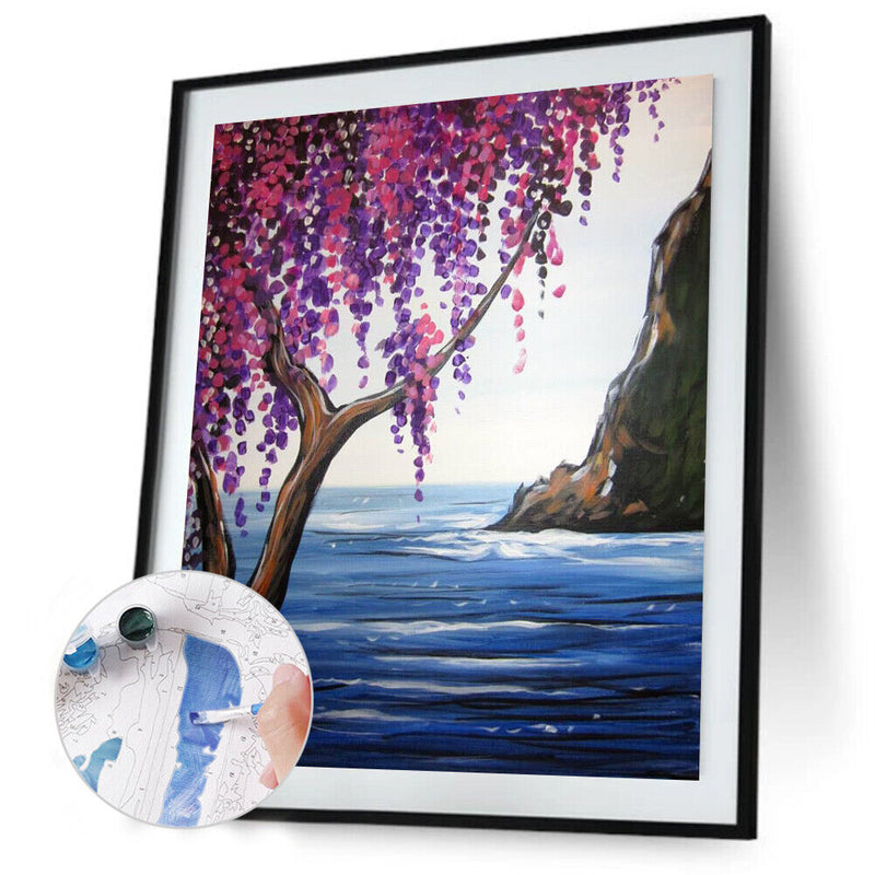 Art Hand Painted Oil Paint By Numbers Digital Scenery Drawing Canvas Home Dec
