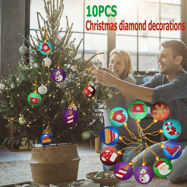 Xmas Ornament Cross Stitch Diamond Painting Pendant Christmas Tree Pendants