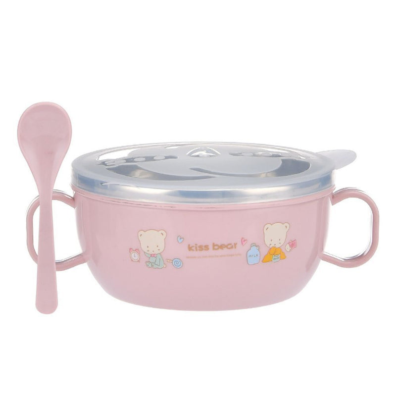 Dinnerware Baby Feeding Bowl With handle Bowl Spoon Set Stainless steel