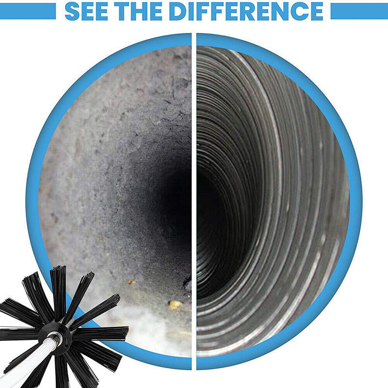 Chimney Cleaning Brush Rods w/ Brush Head Extendable Drill Cleaner (14pcs) Newly