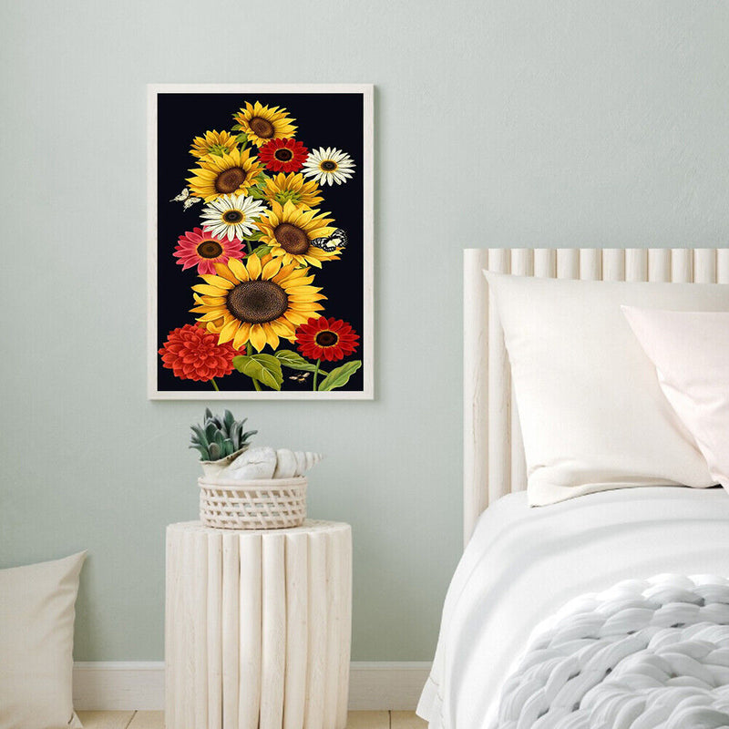 Sunflower Oil Paint By Numbers Kits Canvas Picture DIY Wall Art Craft Coloring