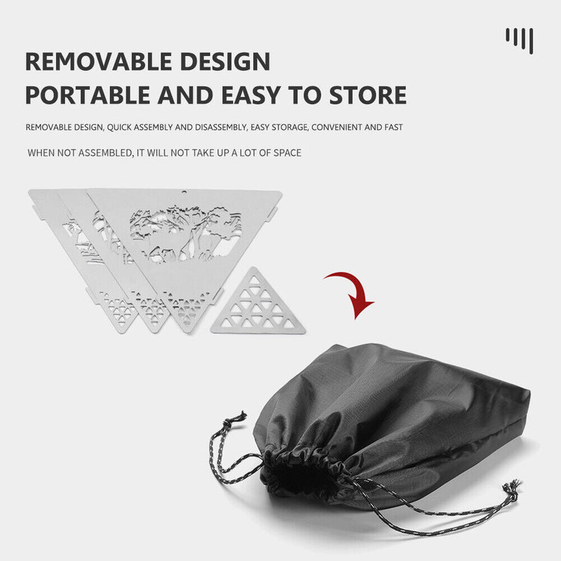 Portable Elk Campfire Hanging Triangle Stove Set Wood Charcoal Burning Stov