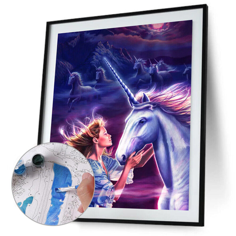 Painting By Numbers DIY Beauty Horse Canvas Oil Art Picture Kit Home Wall Decor