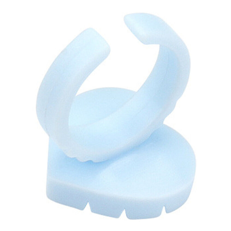 100pcs Heart Eyelash Extension Glue Ring Holder Eyelash Glue Cup (Blue)