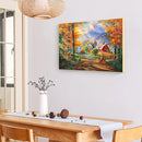 Full Cross Stitch 11CT Cotton Thread DIY Autumn Forest Printed Embroidery K