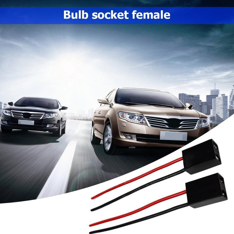 2pcs H7 Bulb Socket Headlight Fog Lamp Headlamp Pigtail Female Connector Adapter