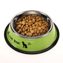 Stainless Steel Anti-skid Dog Cat Food Water Bowl Pet Feeding Tool Green