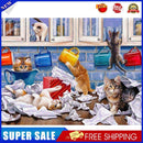 Painting By Numbers Kit DIY Naughty Cat Hand Painted Canvas Oil Art Picture