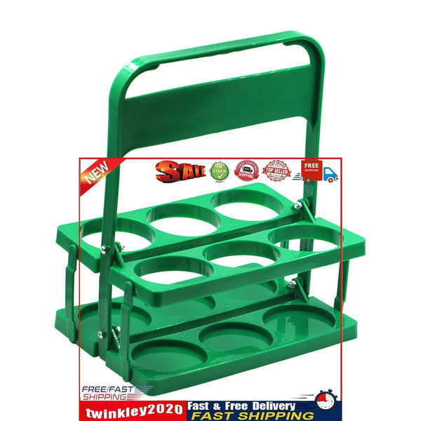 Portable Beer Rack Foldable Plastic Beer Basket Durable Wine Rack (Green) Newly