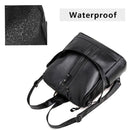 Leather Backpack College Bag Large Capacity Shoulder Bag Travel Tote Backpack