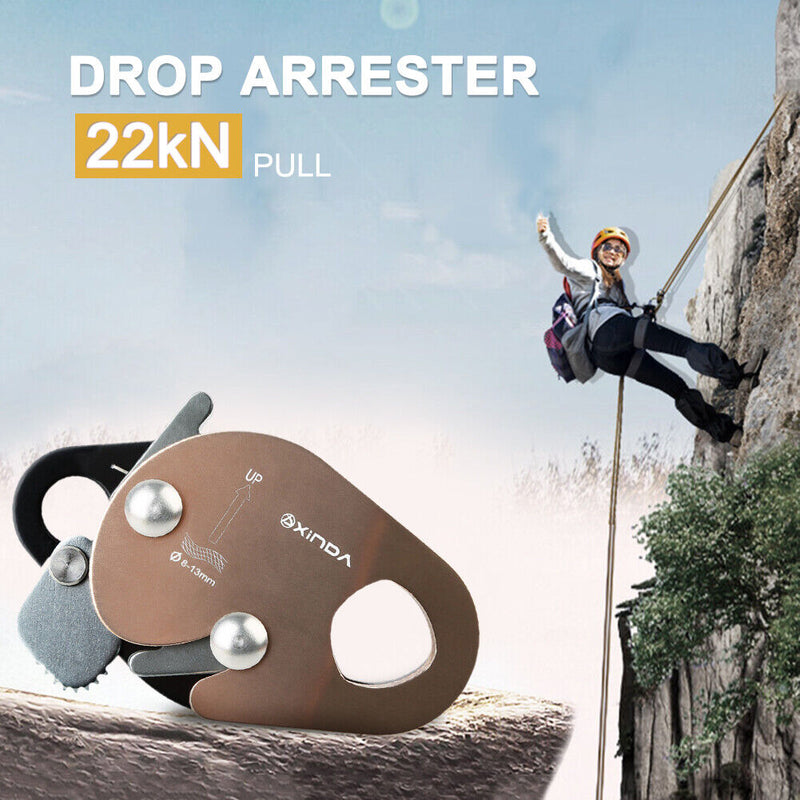 Outdoor Rock Climbing Rappelling 22KN Abseiling Descender Downhill Device Newly