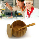 Wood Spice Jar Sugar Bowl Coffee Salt Pepper Seasoning Box Storage X4W9