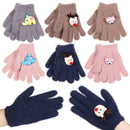 Cartoon Children's Warm Gloves Mink Knitted Gloves Half-finger Gloves