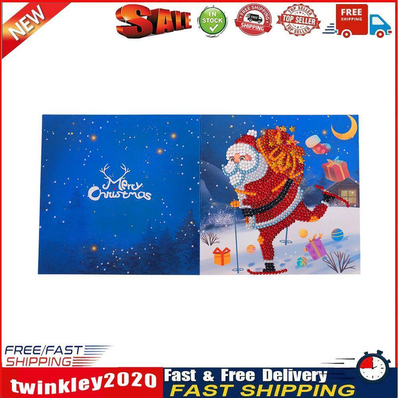 Christmas Card Special Shape Glitter Diamond DIY Cards Drill Kit (5DHK079) Newly